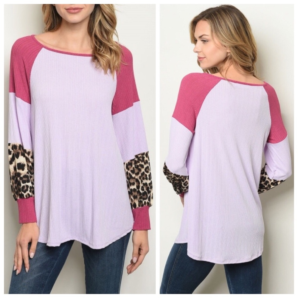 Lavender leopard top